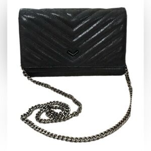 Botkier, EUC Soho Quilted Black leather w/ gunmetal chain bag/wallet